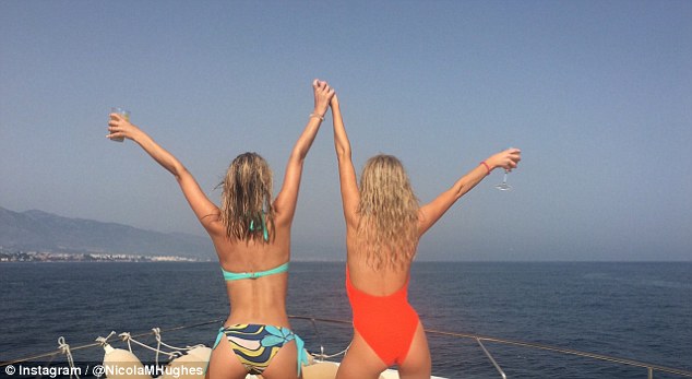 Nicola flaunts body with friend. Nicola flaunting body with friend.