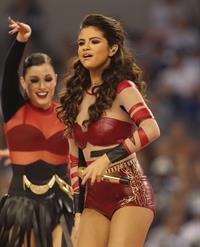 Selena Gomez performing at Thanksgiving NFL show