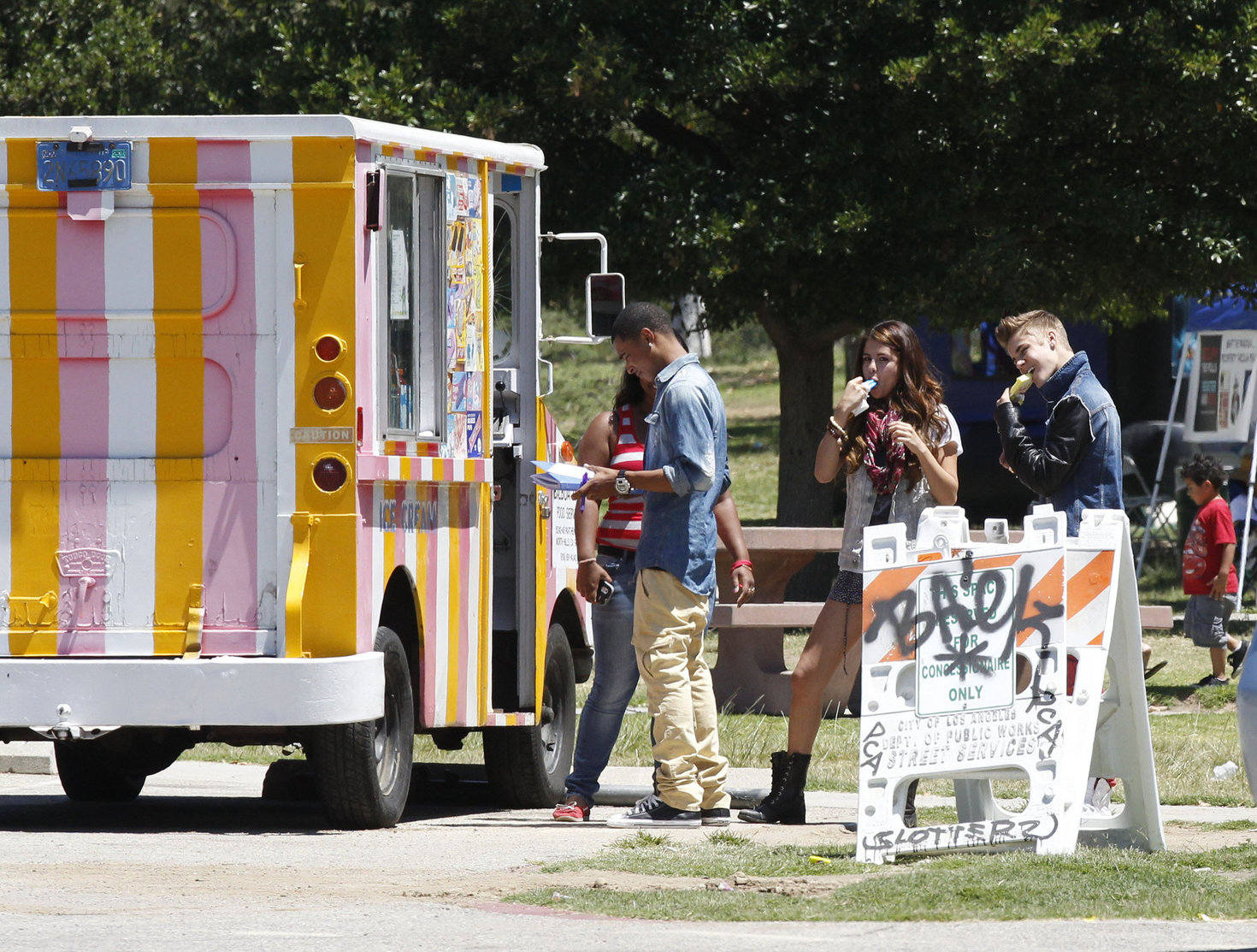 Selena Gomez enjoying a popsicle in Van Nuys on June 30, 2012