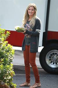 Ashley Tisdale on a lunch break while shooting Scary Movie 5 10/2/12
