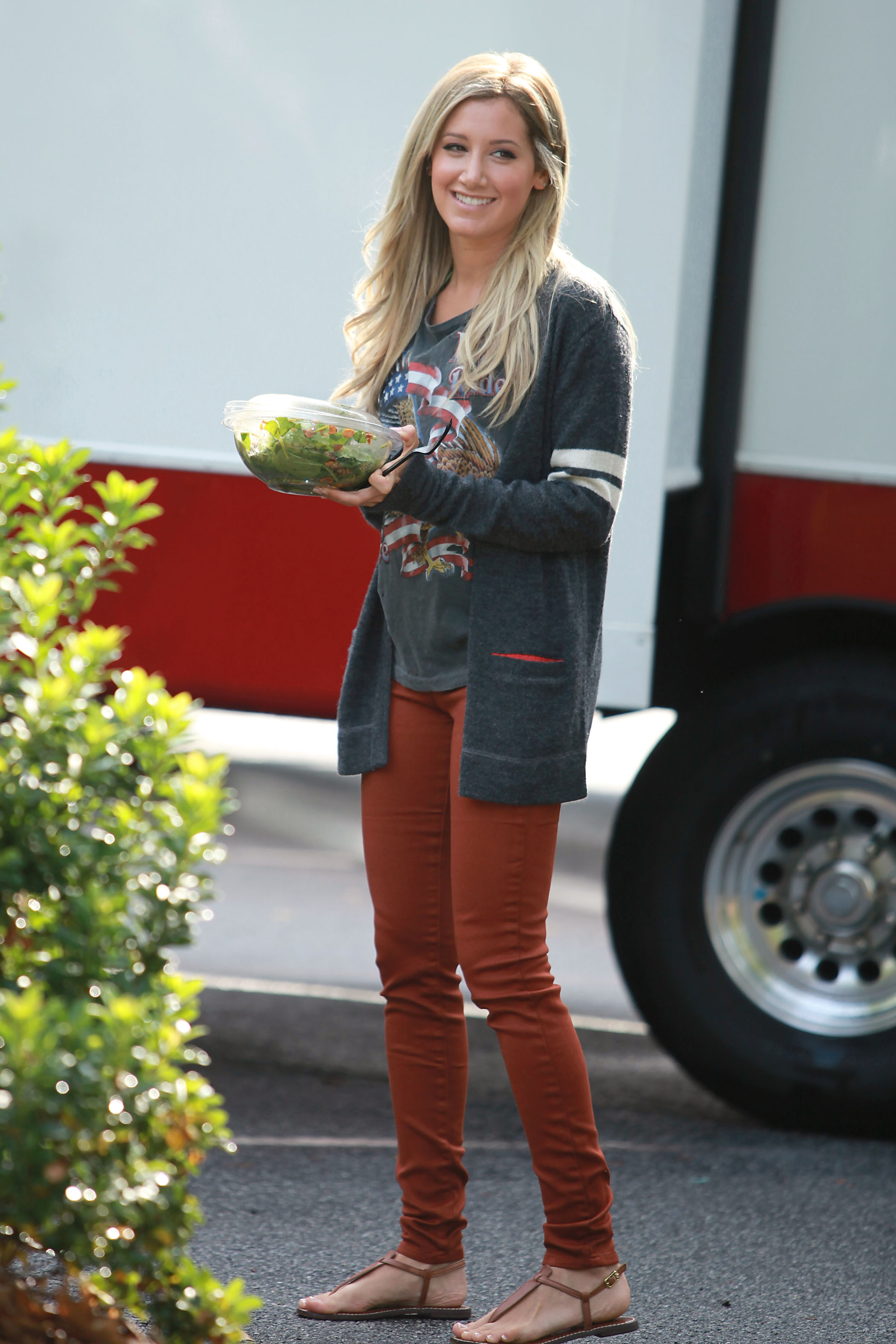 Ashley Tisdale on a lunch break while shooting Scary Movie 5 10/2/12