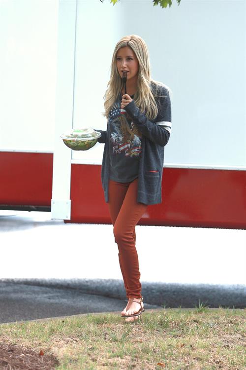 Ashley Tisdale on a lunch break while shooting Scary Movie 5 10/2/12