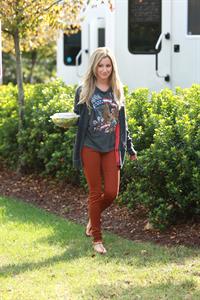 Ashley Tisdale on a lunch break while shooting Scary Movie 5 10/2/12