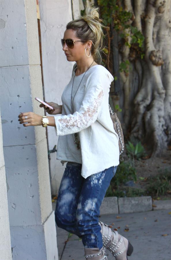 Ashley Tisdale Nine Zero One hair salon in West Hollywood 10/27/12