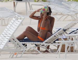 Amelle Berrabah bikini candids Barbados Jan 5, 2010 