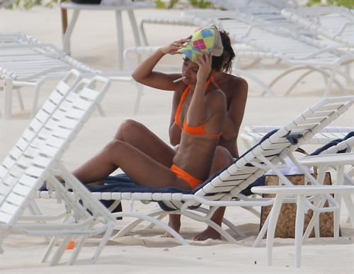 Amelle Berrabah bikini candids Barbados Jan 5, 2010 
