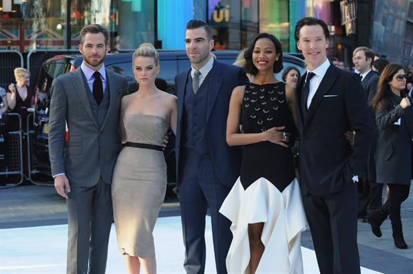 Zoe Saldana attends the 'Star Trek Into Darkness' UK Premiere at the Empire Leicester Square in London