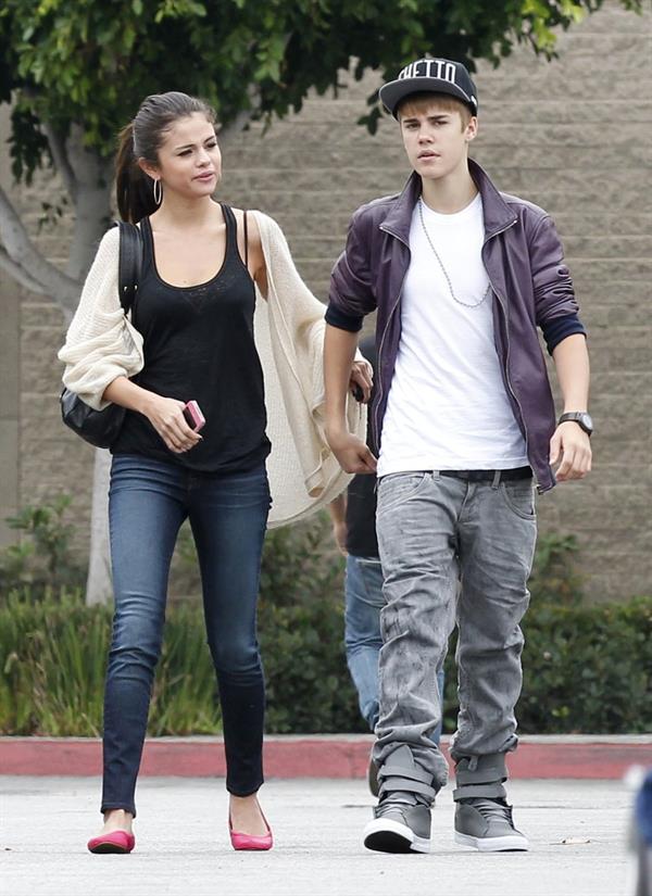 Selena Gomez and Justin Bieber in Los Angeles on September 16, 2011