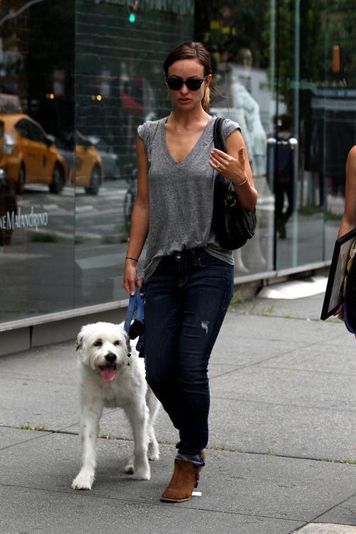 Olivia Wilde walking her dog in New York City - July 22, 2013 