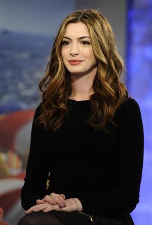 Anne Hathaway appearing on the Today Show on April 7, 2011