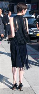 Anne Hathaway at Late Show with David Letterman in New York on July 11, 2012