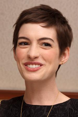 Anne Hathaway the Dark Knight Rises press conference portraits in Beverly Hills on July 8, 2012