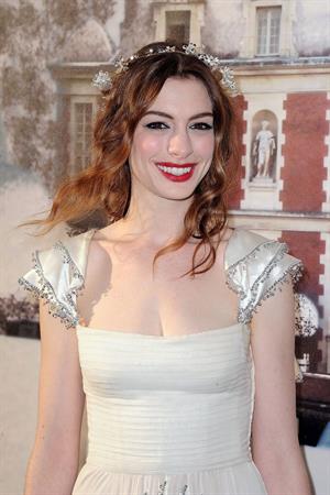 Anne Hathaway White Fairy Tale Love Ball in Paris on July 5, 2011