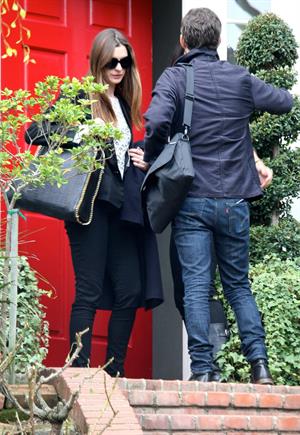 Anne Hathaway leaving a friends house in Beverly Hills on January 20, 2012