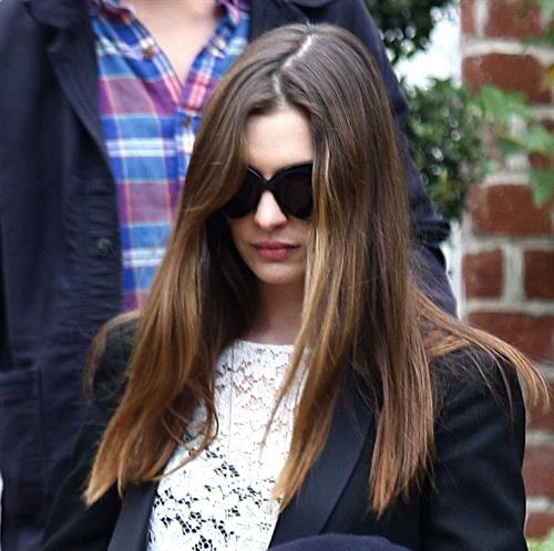 Anne Hathaway leaving a friends house in Beverly Hills on January 20, 2012