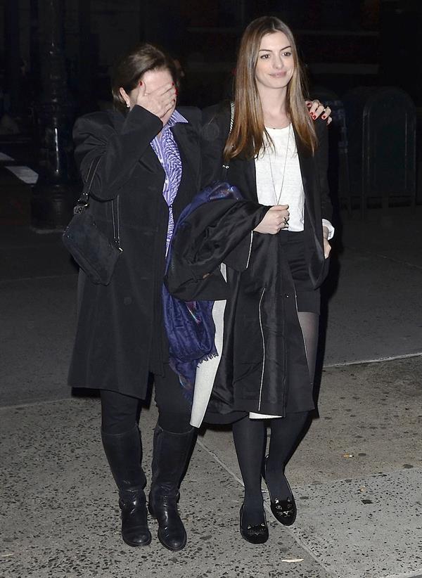 Anne Hathaway night out in New York City on November 21, 2011