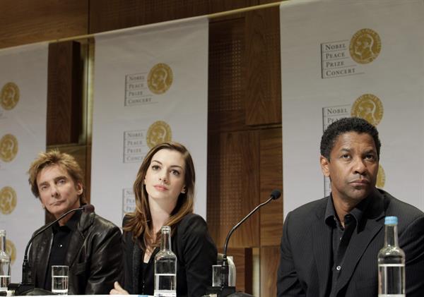 Anne Hathaway Norwegian Nobel Prize Committees banquet conference on December 11, 2010