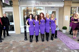 Amy Childs launching her Salon at Unit 1 Wilsons Corner in Brentwood on November 24, 2011