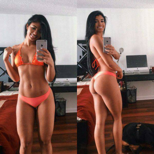 Yovanna Ventura in a bikini taking a selfie and - ass