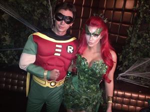 Kim Kardashian as Poison Ivy for the 2011 Midori Green Halloween party in New York
