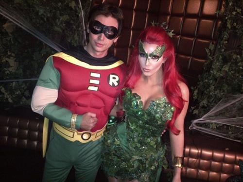 Kim Kardashian as Poison Ivy for the 2011 Midori Green Halloween party in New York