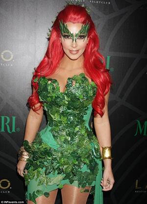 Kim Kardashian as Poison Ivy for the 2011 Midori Green Halloween party in New York