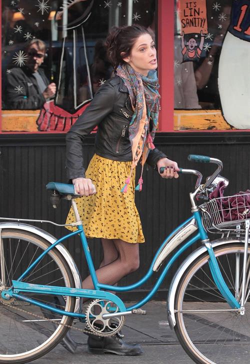 Ashley Greene on the set of Americana in New York City on March 14, 2012