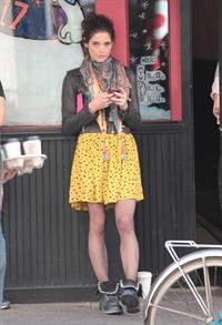Ashley Greene on the set of Americana in New York City on March 14, 2012