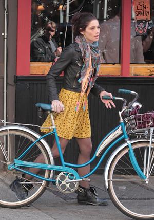 Ashley Greene on the set of Americana in New York City on March 14, 2012