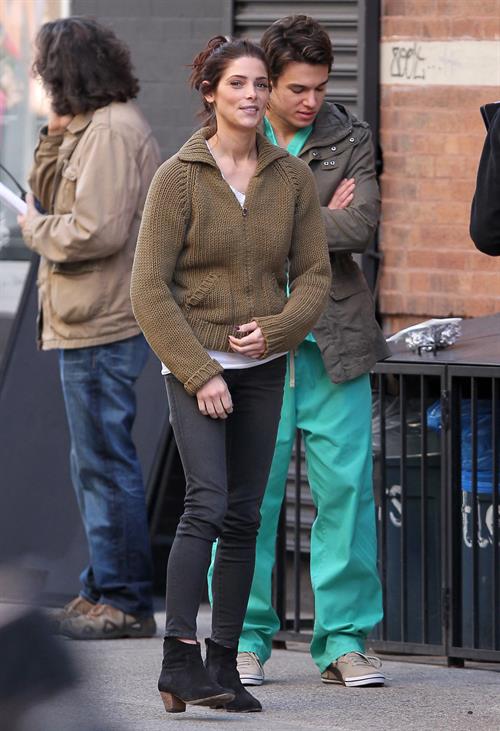 Ashley Greene Pictures Ashley Greene on the set of Americana in New York City on March 14, 2012