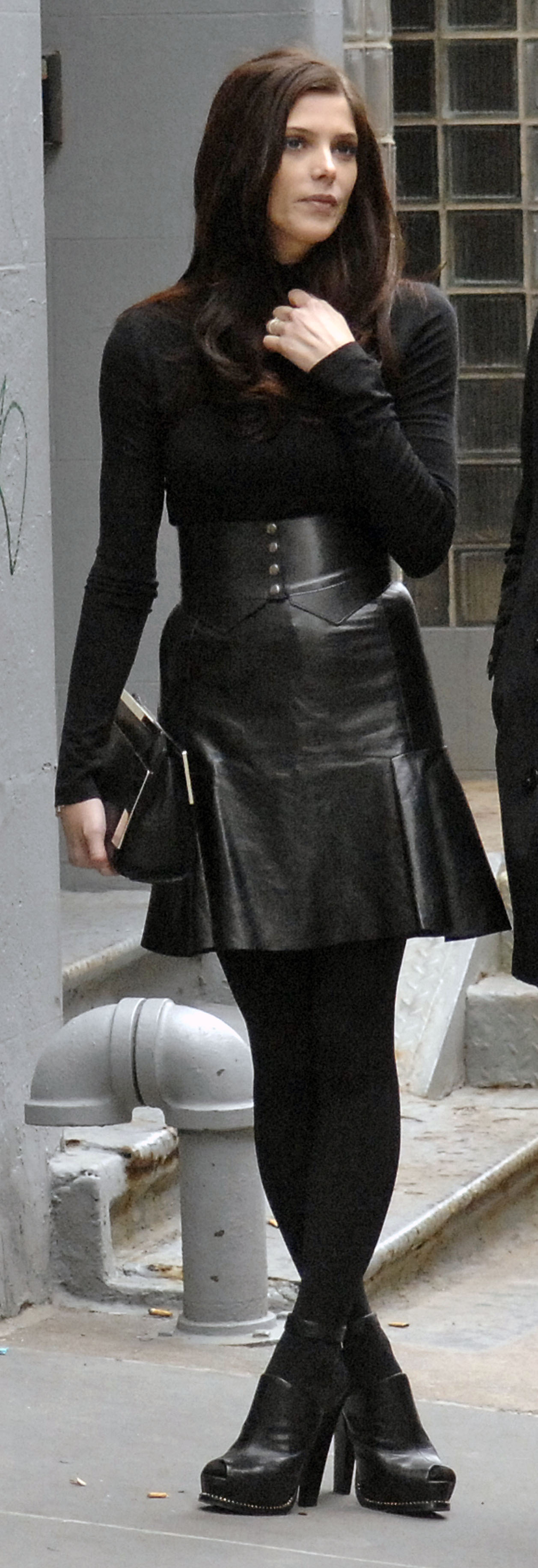 Ashley Greene on set of a photoshoot for DKNY in New York on April 1, 2012