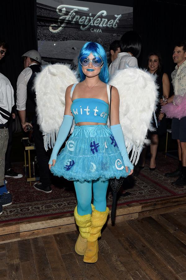 Lucy Hale as the Twitter bird at Matthew Morrison's 5th Annual Halloween Party.