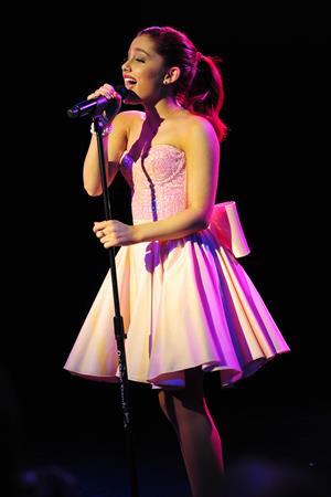 Ariana Grande performs at the Roxy West Hollywood on February 19, 2012