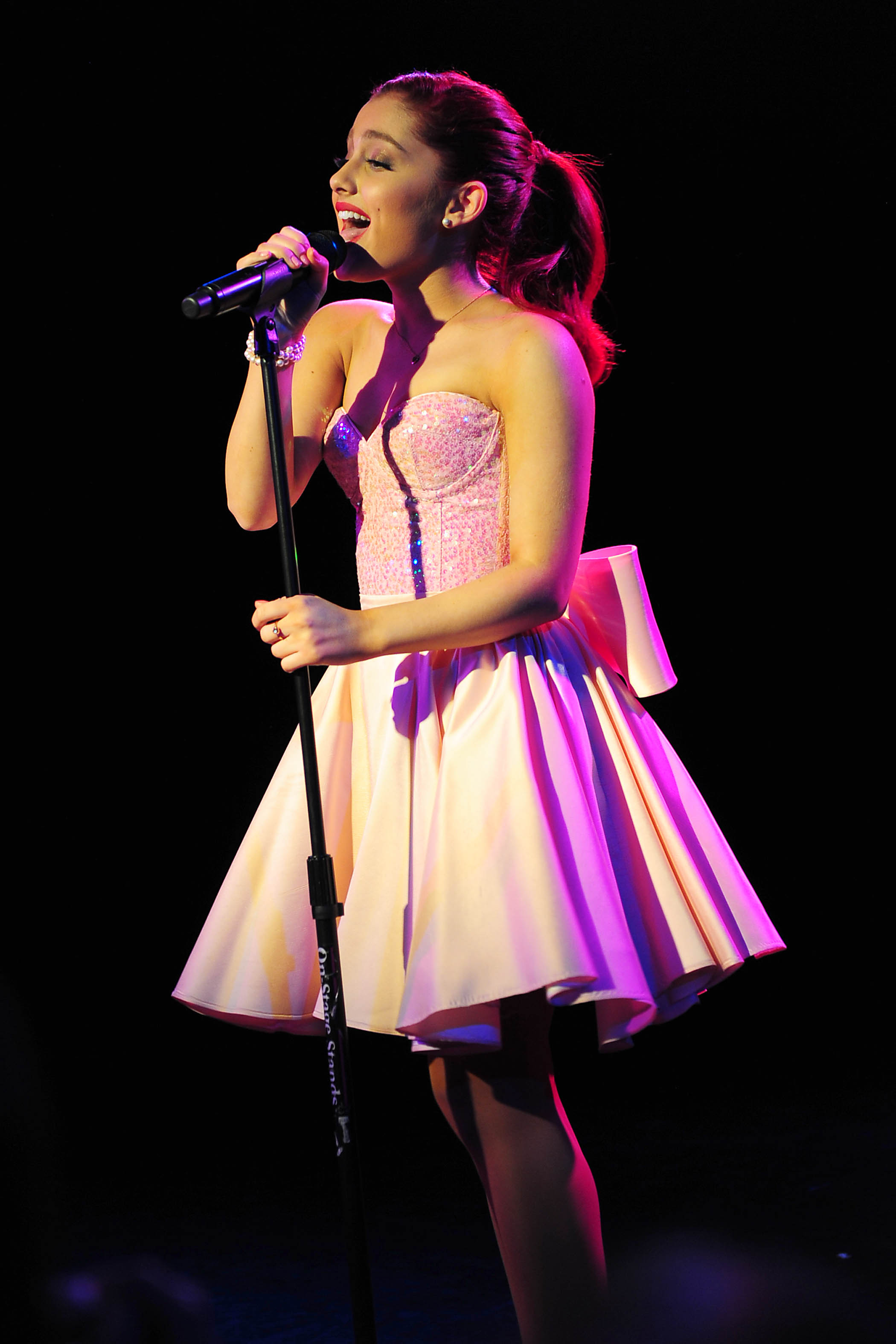 Ariana Grande performs at the Roxy West Hollywood on February 19, 2012