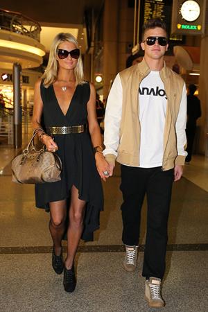 Paris Hilton arrives at LAX on January 25, 2013