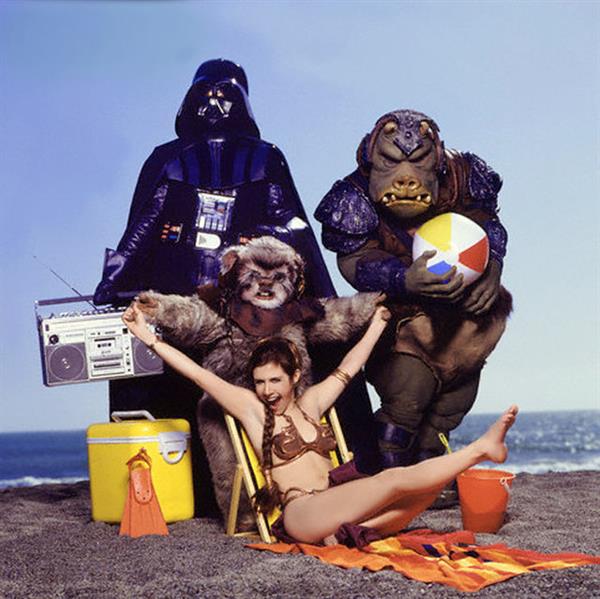 Carrie Fisher in a bikini