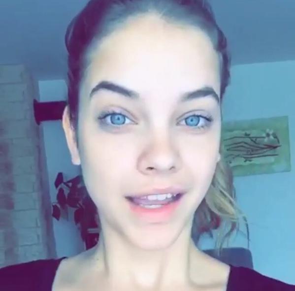 Barbara Palvin taking a selfie