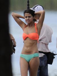 Selena Gomez, Vanessa Hudgens and Ashley Benson on the set of Spring Breakers on March 27, 2012