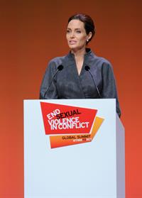 Angelina Jolie at the Global Summit To End Sexual Violence In Conflict June 13, 2014
