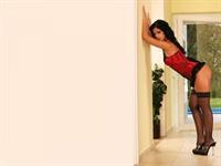 Black Angelica in lingerie