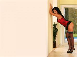 Black Angelica in lingerie