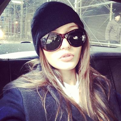 Kristina Romanova taking a selfie