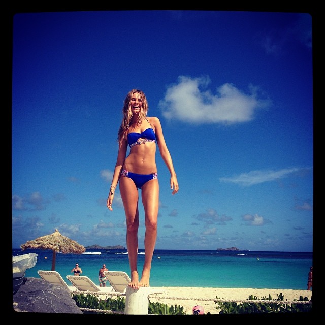 Bridget Malcolm in a bikini