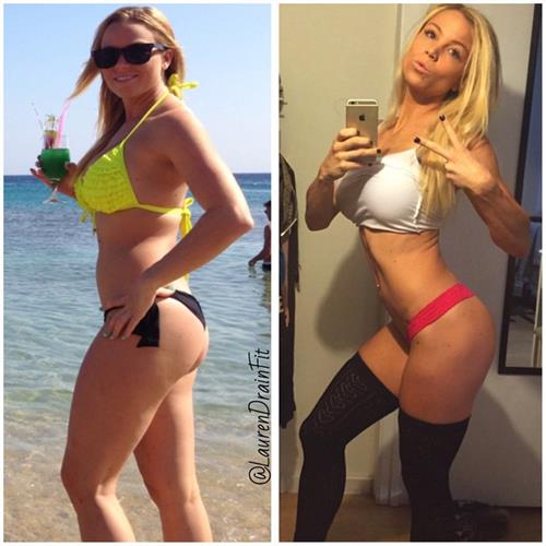 Lauren Drain Kagan in a bikini taking a selfie