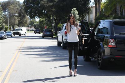 Kendall Jenner at the latest Nomad Two Worlds exhibit at the Guy Hepner gallery in Los Angeles on April 11, 2013