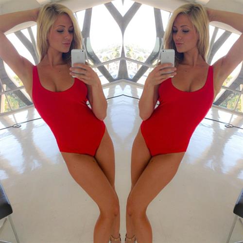 Audrey Allen in a bikini taking a selfie