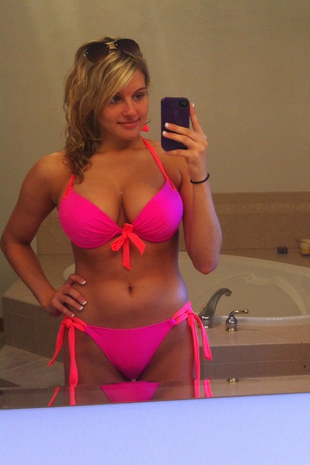 Anonymous in a bikini taking a selfie