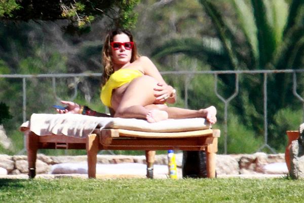 Aida Yespica - Yellow bikini candids in Sardinia on June 18, 2012