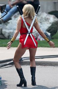 Ashley Benson on the set of Pixels in Toronto on August 7, 2014