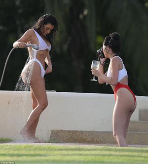 Kim Kardashian in white bikini in Mexico